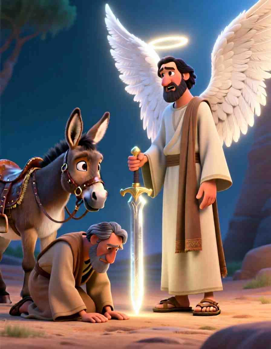 Heartwarming 3D illustration of a majestic angel standing in a sunlit path, holding a shining, glowing sword.