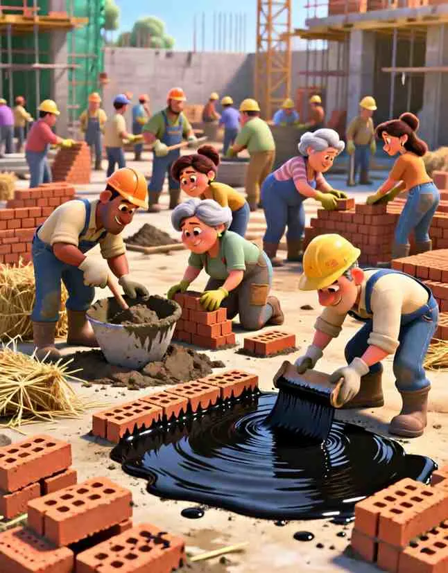 Cinematic 3D scene of workers looking puzzled as they start speaking different languages to one another.