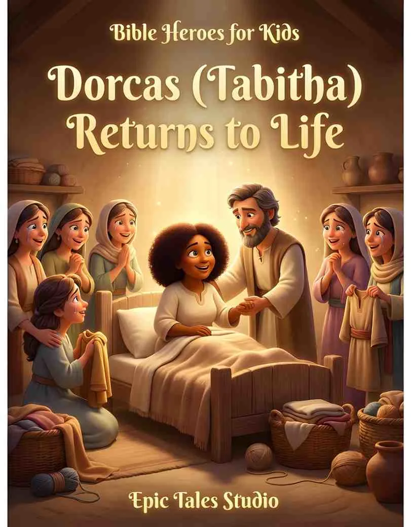Front cover of the children's book featuring cinematic 3D art of a kind woman sewing.