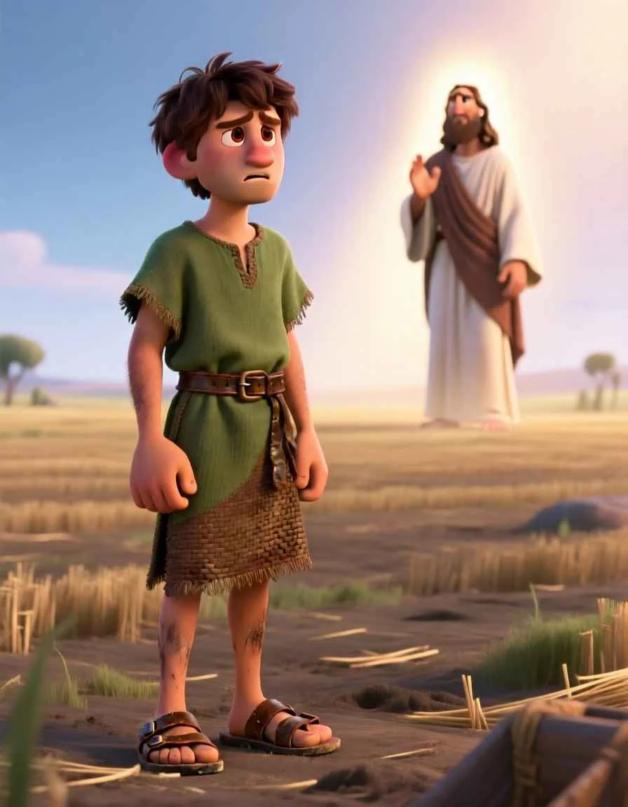 Heartwarming 3D illustration of a man starting a new journey, reminding us of God's constant care.