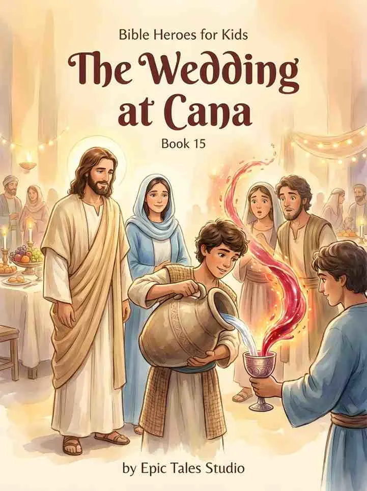 Front cover of the children's book featuring cinematic 3D art of a festive wedding celebration.
