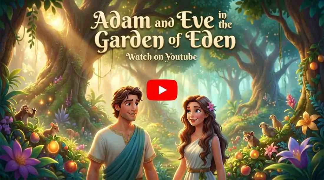 Watch Bible Bedtime Video of ' Adam and Eve in the Garden of Eden' on YouTube