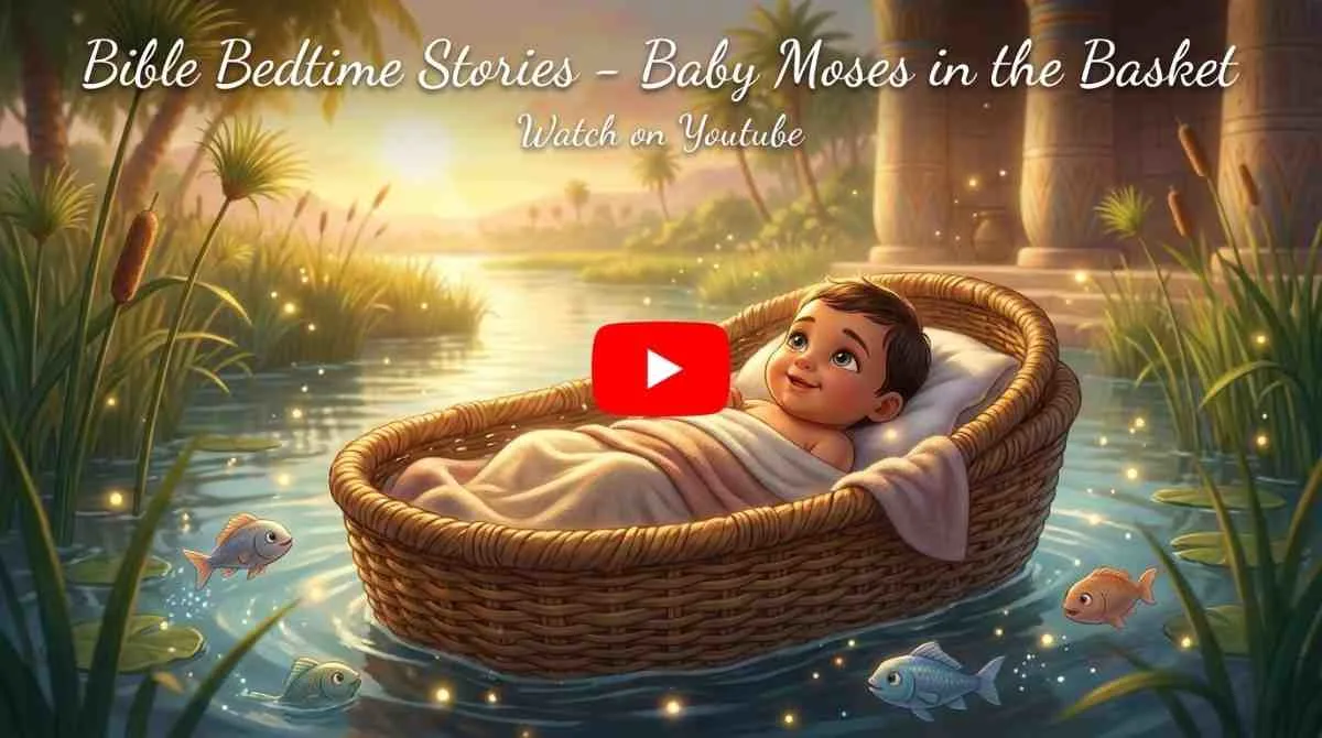 Watch Bible Bedtime Video of 'Baby Moses in the Basket' on YouTube