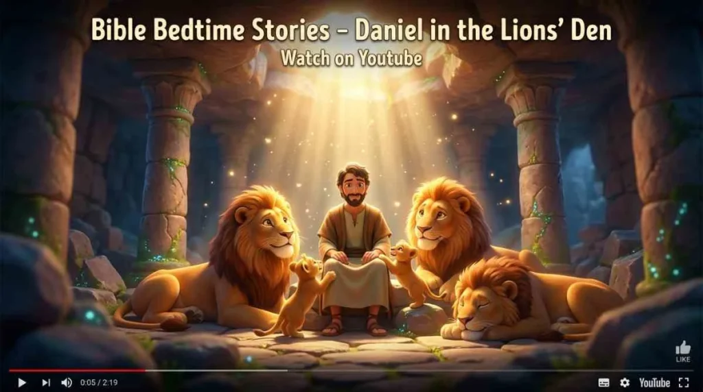Watch Bible Bedtime Video of 'Daniel in the Lions’ Den' on YouTube