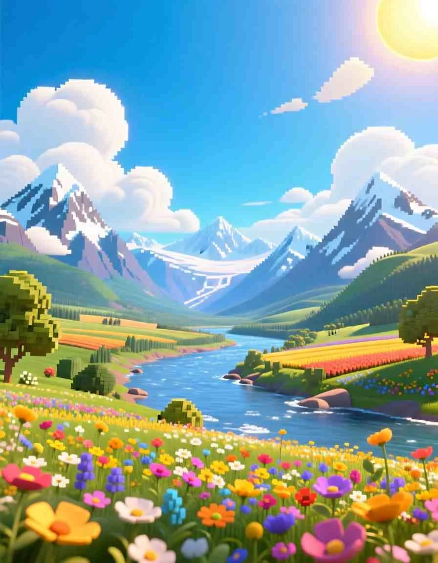 Adam and Eve in the Garden of Eden – Animated Bible Adventure Cinematic 3D animation still of the beautiful rivers and hills of the Garden of Eden.