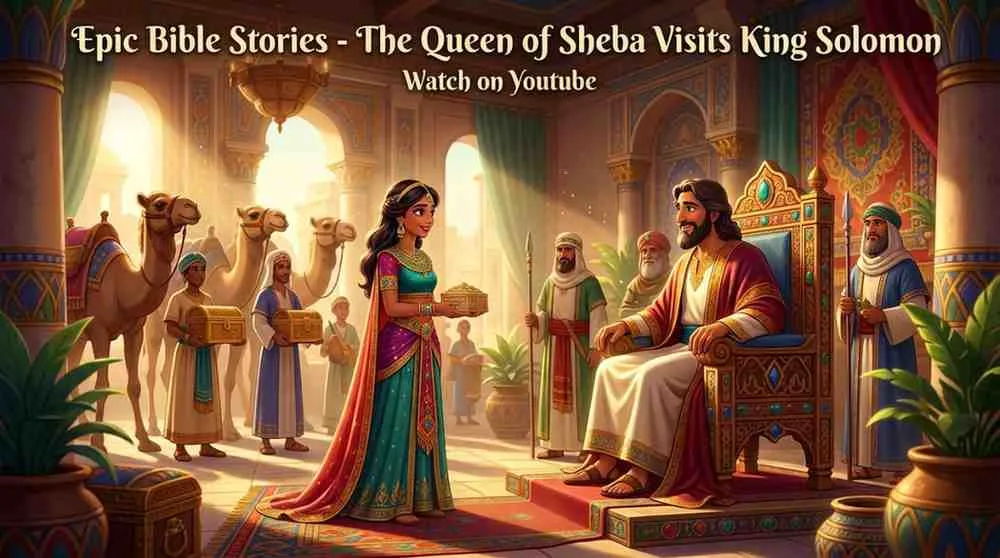 Watch Bible Stories Video of 'The Queen of Sheba Visits King Solomon' on YouTube