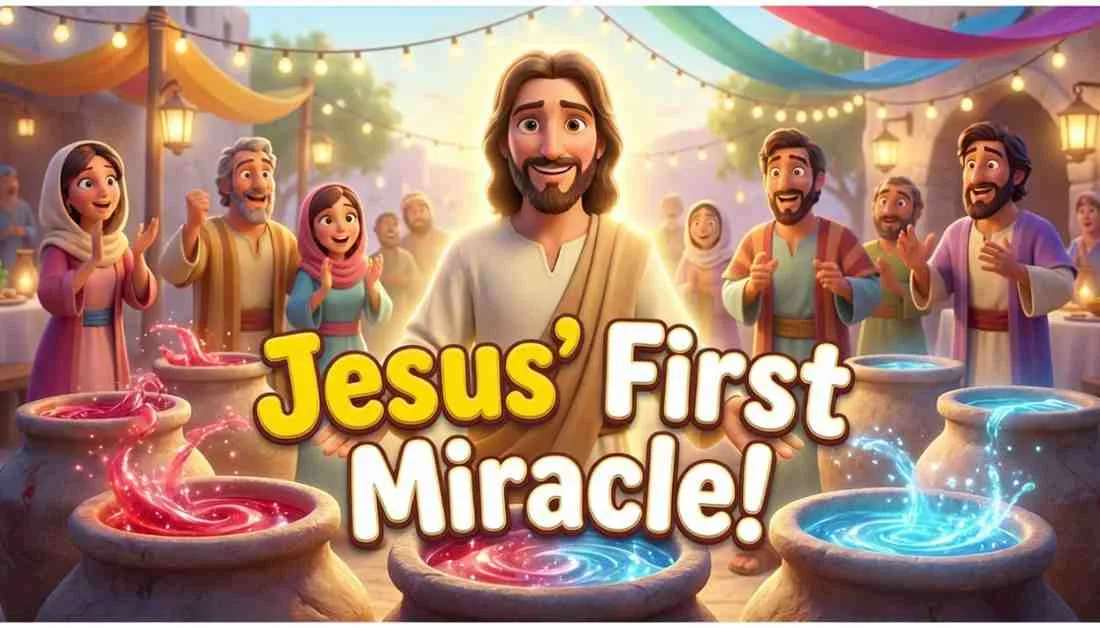 Discover the beautiful story of Jesus's very first miracle at a joyful wedding celebration.